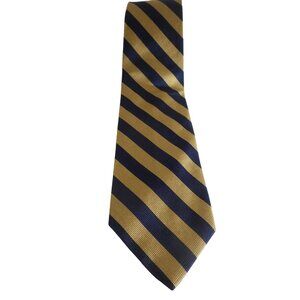 Vintage Silk 346 Brooks Brothers Gold blue Mens Tie Necktie USA Made Estate Find